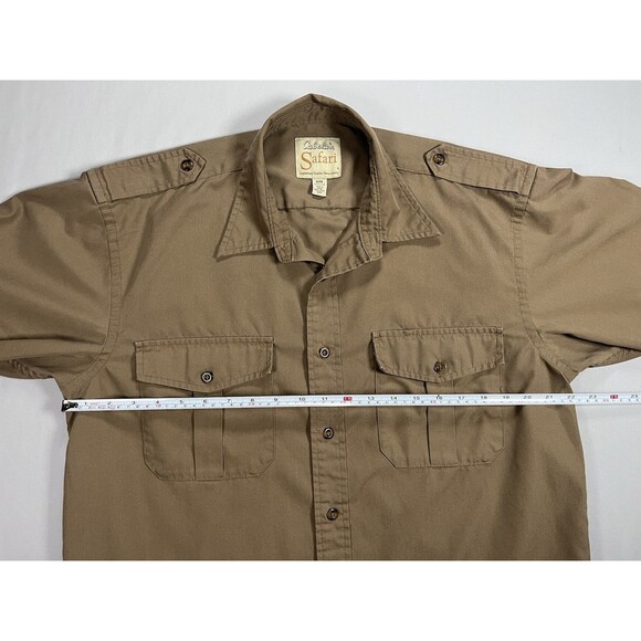 Cabela's Safari Series Shirt M Tall Long Sleeve Utility Vented Tan - Picture 5 of 12